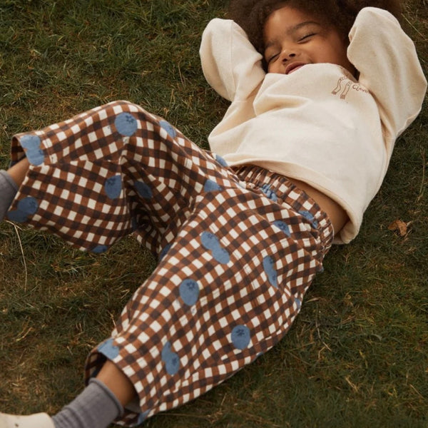 Rex Blueberry Gingham Cotton Trouser