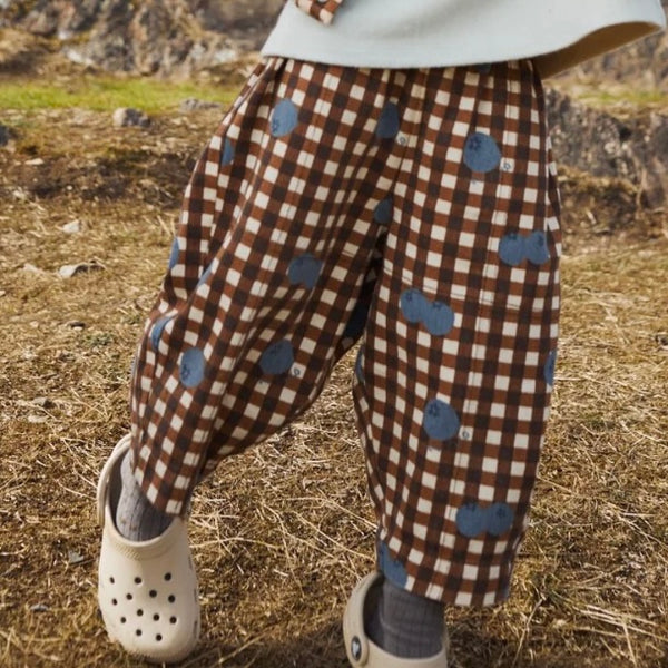 Rex Blueberry Gingham Cotton Trouser