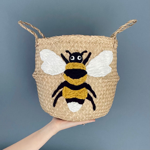 Bumble Bee Handwoven Storage Basket (Medium)