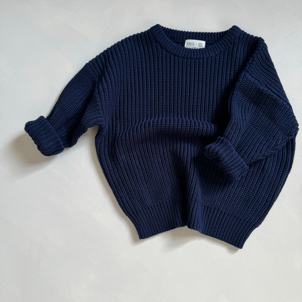 Aspen Chunky Knit Oversized Jumper (Midnight)