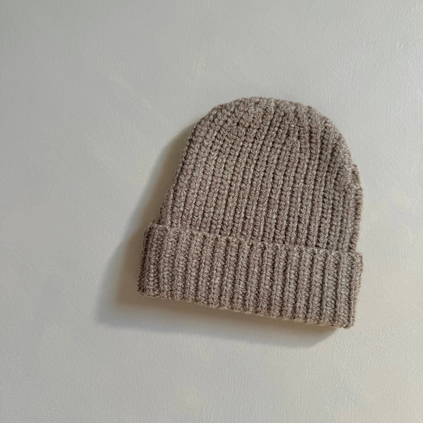 Mama Aspen Chunky Knit Beanie Hat (Taupe)