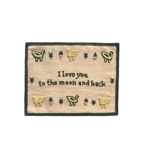 The Moon and Back Hand Embroidered Wall Art