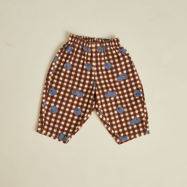 Rex Blueberry Gingham Cotton Trouser