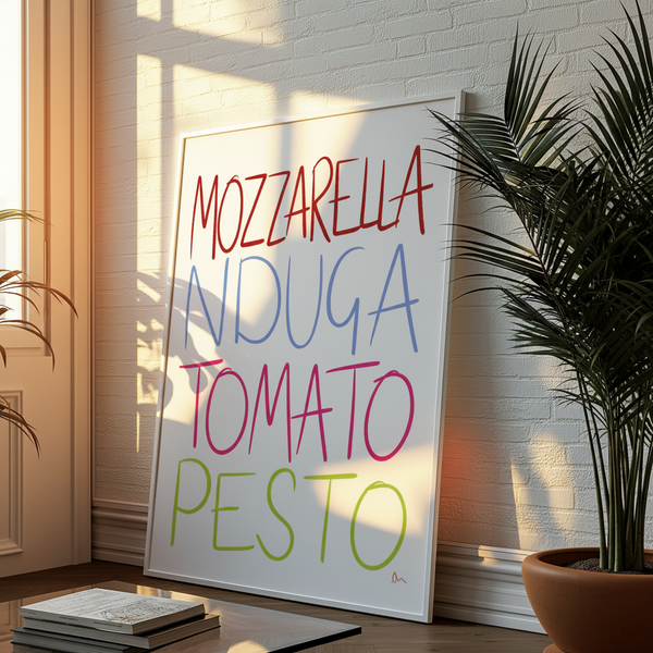 Italian Lovers Kitchen Wall Art Print