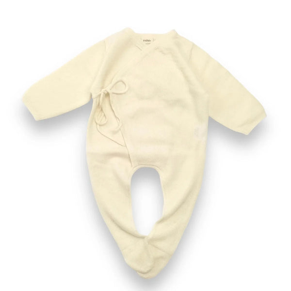 Maeve Premium Cashmere Wrap Footed Babygrow (Ivory)