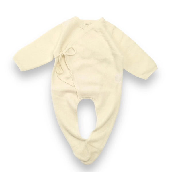 Maeve Premium Cashmere Wrap Footed Babygrow (Ivory)
