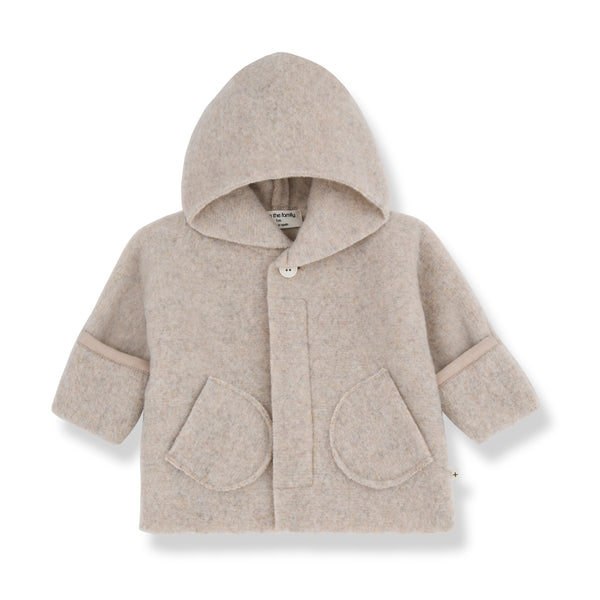 Jannick Wool Blend Hooded Jacket (Beige)