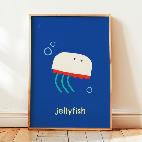 J for Jellyfish - Alphabet Art Print