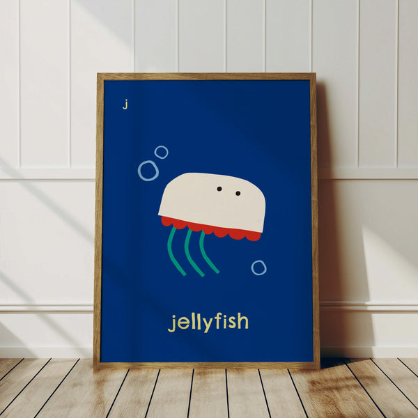 J for Jellyfish - Alphabet Art Print