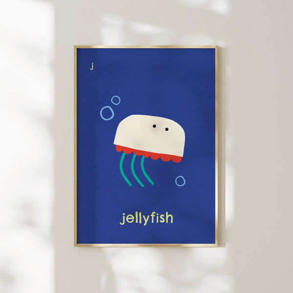 J for Jellyfish - Alphabet Art Print