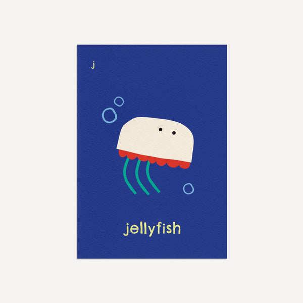 J for Jellyfish - Alphabet Art Print