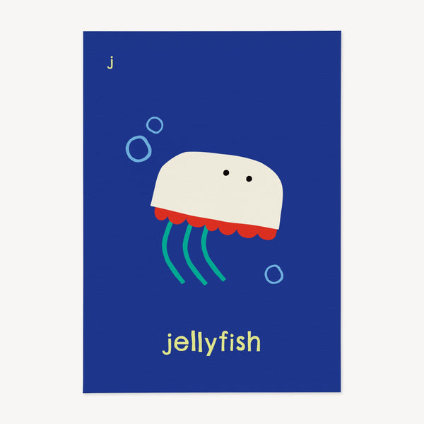 J for Jellyfish - Alphabet Art Print
