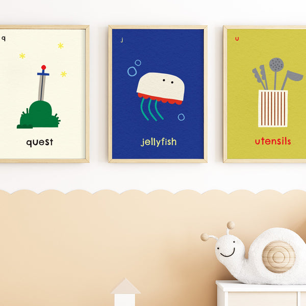 J for Jellyfish - Alphabet Art Print