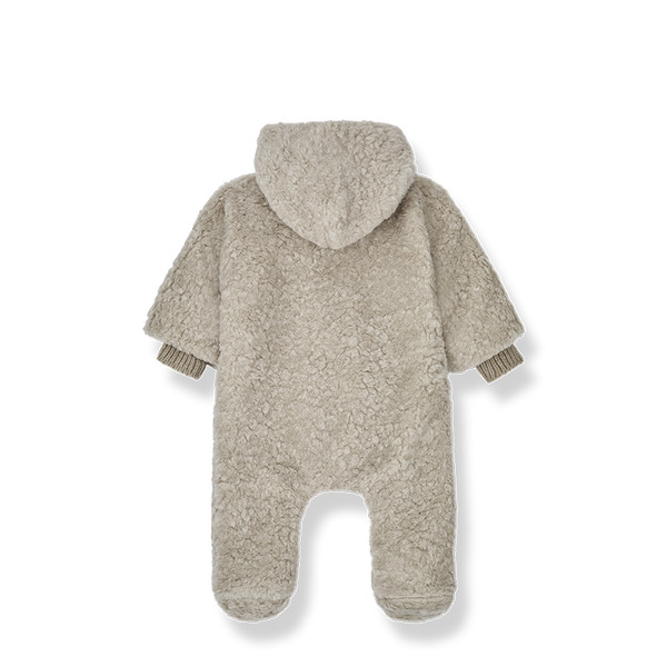 Joris Hooded Teddy Fleece Pramsuit (Taupe)