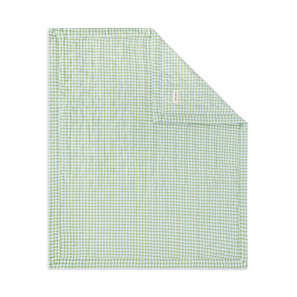 Woven Quilted Cot Bedspread (Greenhouse Gingham)