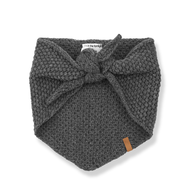 Julia Merino Wool Kerchief Baby Bib (Grey)