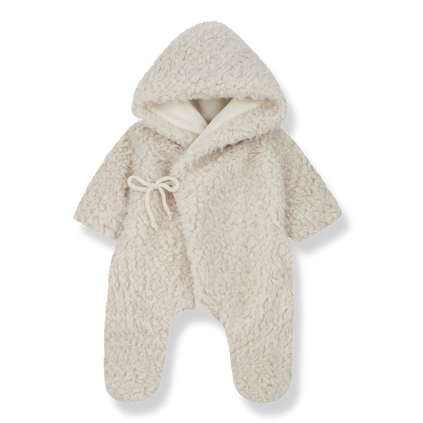 Juna Teddy Fleece Hooded Baby Pramsuit