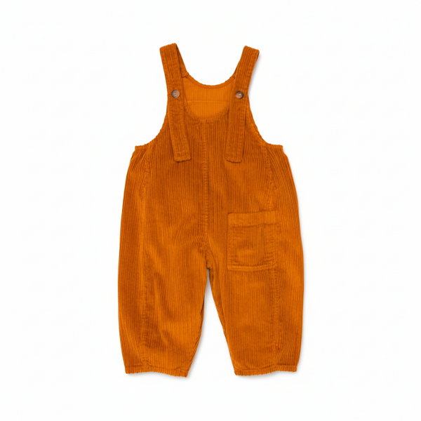 Kai Oversized Cord Cotton Dungarees (Rust)