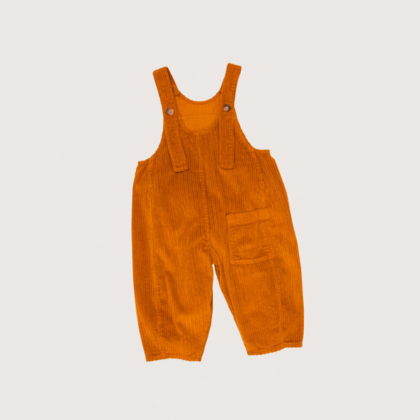 Kai Oversized Cord Cotton Dungarees (Rust)