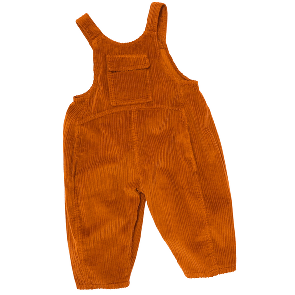 Kai Oversized Cord Cotton Dungarees (Rust)
