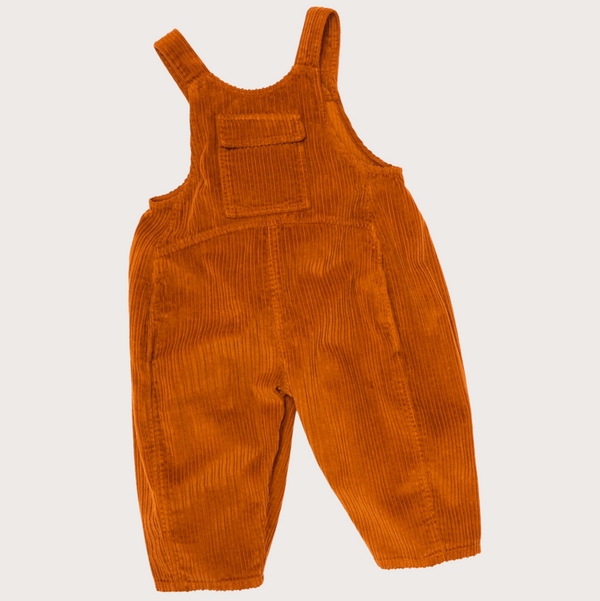 Kai Oversized Cord Cotton Dungarees (Rust)