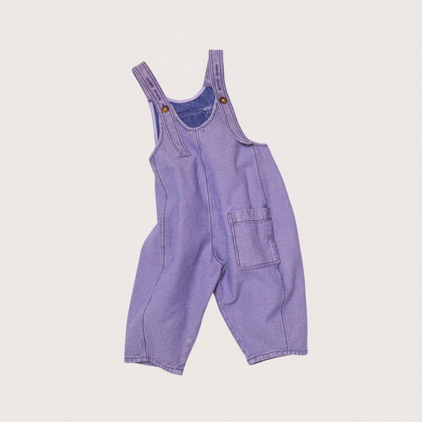 Kai Oversized Overdye Denim Cotton Dungarees (Lilac)