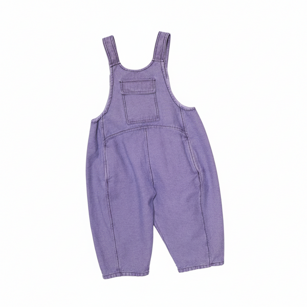 Kai Oversized Overdye Denim Cotton Dungarees (Lilac)