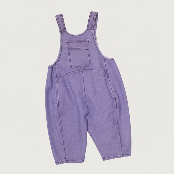 Kai Oversized Overdye Denim Cotton Dungarees (Lilac)