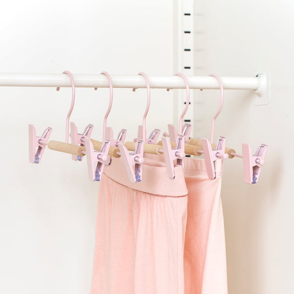 Kids Coated Wire Clip Hangers Set of 5 (Blush)