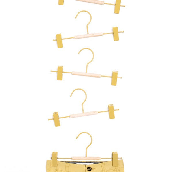 Kids Coated Wire Clip Hangers Set of 5 (Butter)