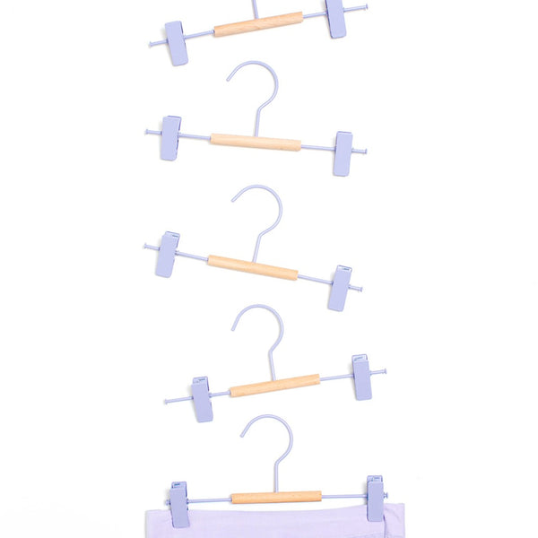 Kids Coated Wire Clip Hangers Set of 5 (Lilac)
