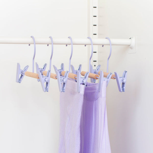 Kids Coated Wire Clip Hangers Set of 5 (Lilac)