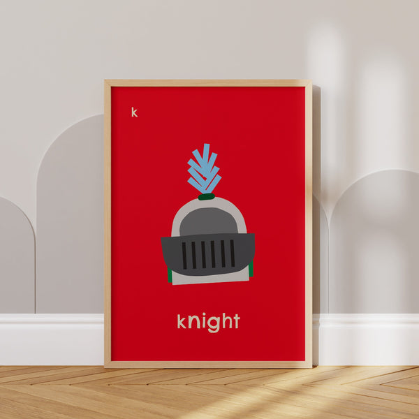K for Knight- Alphabet Art Print