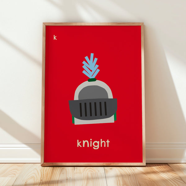 K for Knight- Alphabet Art Print