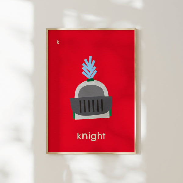 K for Knight- Alphabet Art Print