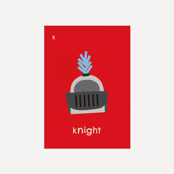 K for Knight- Alphabet Art Print