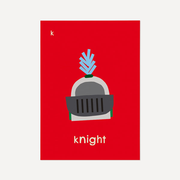 K for Knight- Alphabet Art Print