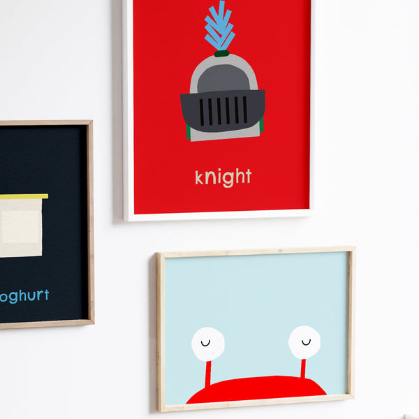 K for Knight- Alphabet Art Print