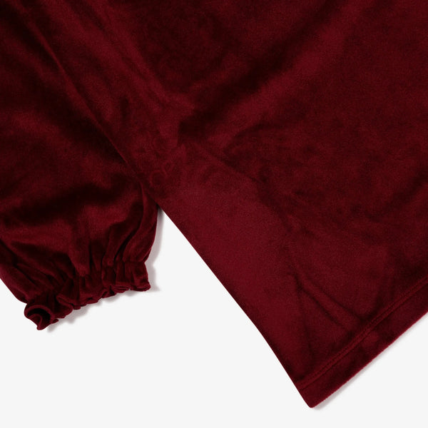 Venola Velvet Dress with Lace Collar (Red Dahlia)