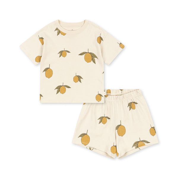 Lemon Print Organic Cotton T-Shirt and Short Set