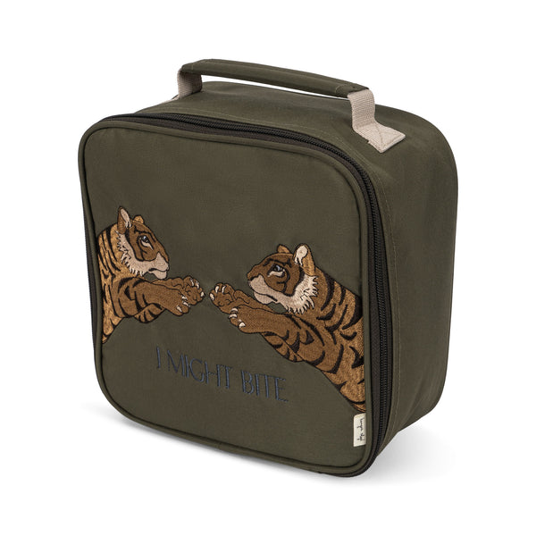 Clover Embroidered Tiger Print Thermo Lunch Box Bag