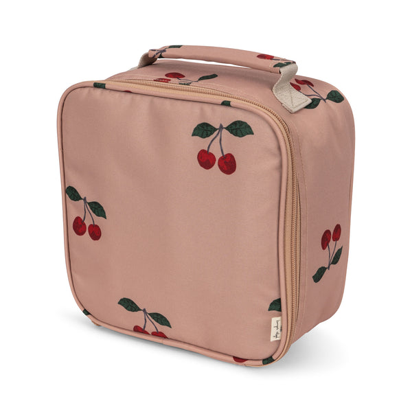 Clover Embroidered Cherry Print Thermo Lunch Box Bag