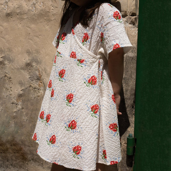 Elin Vita Rosa Print Cotton Summer Wrap Dress