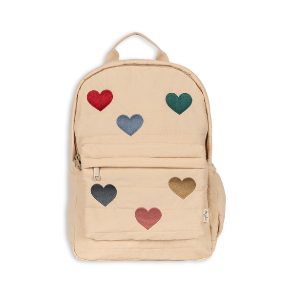 Juno Embroidered Love Heart Quilted Backpack