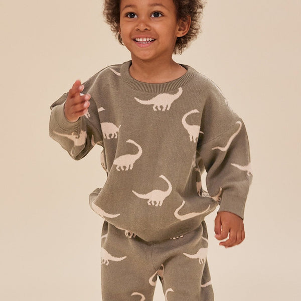 Lapis Dino Print Knitted Jumper