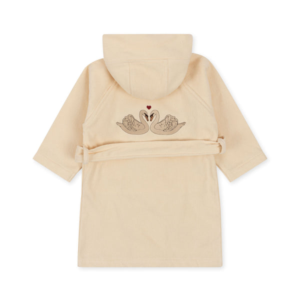 Swan Embroidered Cotton Towel Dressing Gown