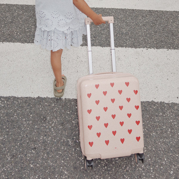 Heart Print Hard Case Travel Suitcase