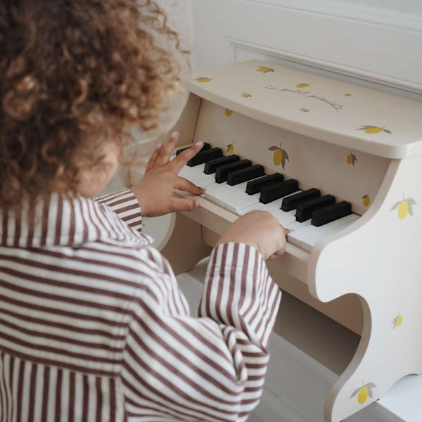 Lemon Print Wooden Toy Piano