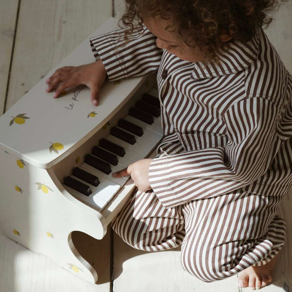 Lemon Print Wooden Toy Piano