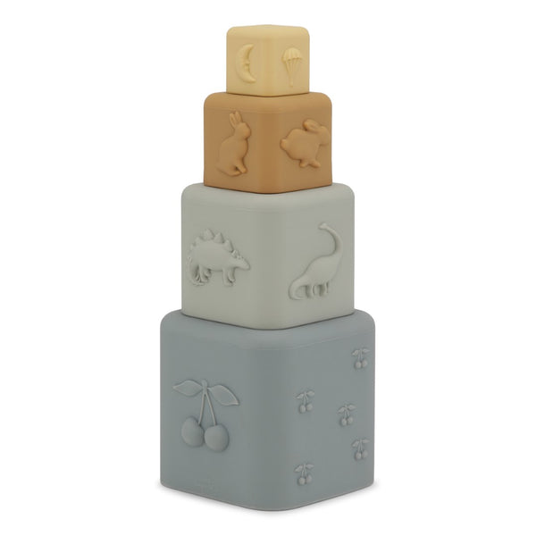Silicone Stacking Tower Blocks Bath Toy (Quarry Blue Mix)